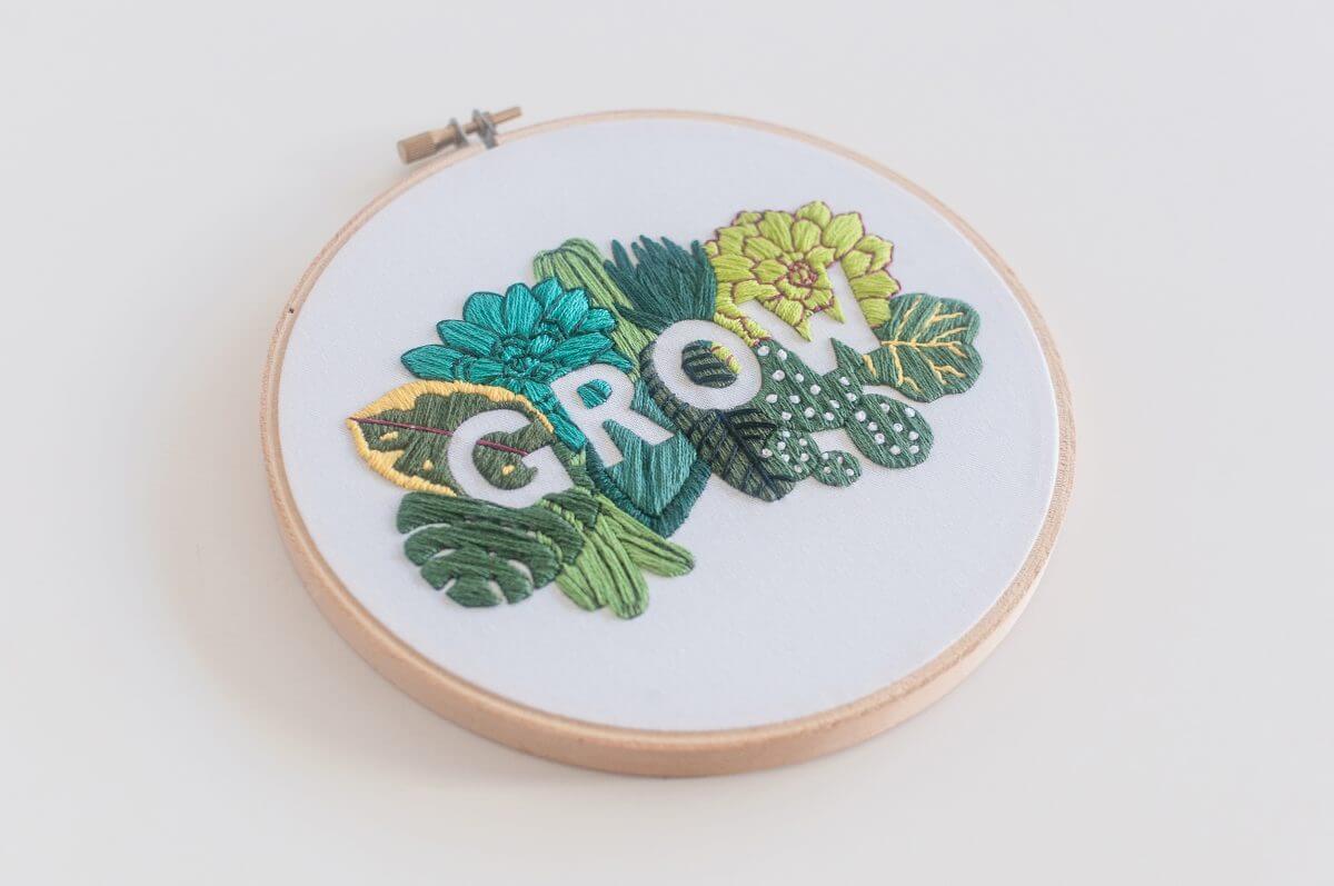 GROW Embroidery Kit Do it Yourself Embroidery Kit with Pattern