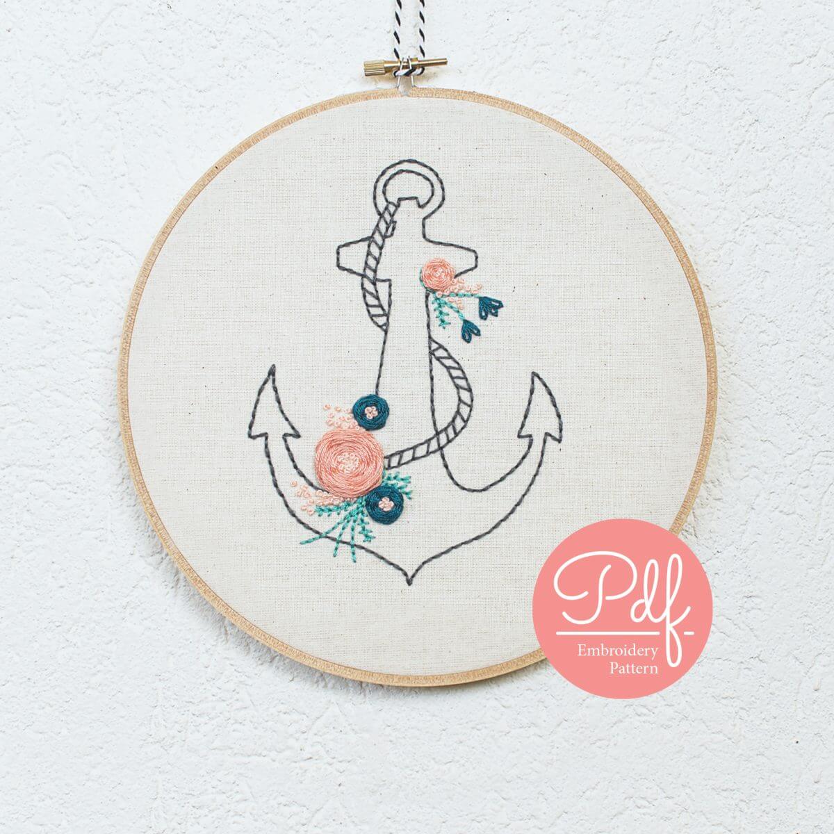 Anchor Embroidery pattern PDF Digital Download