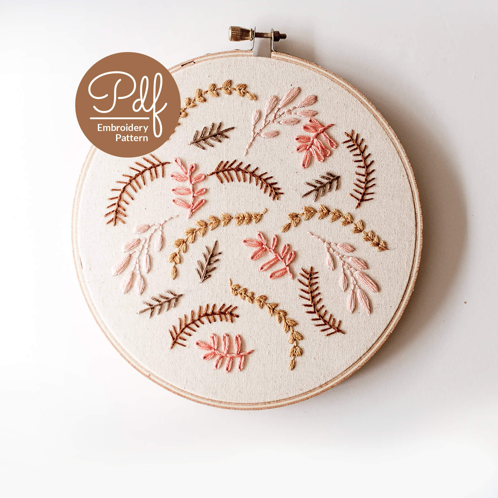 Coral Embroidery Bundle — Sippin' & Stitchin