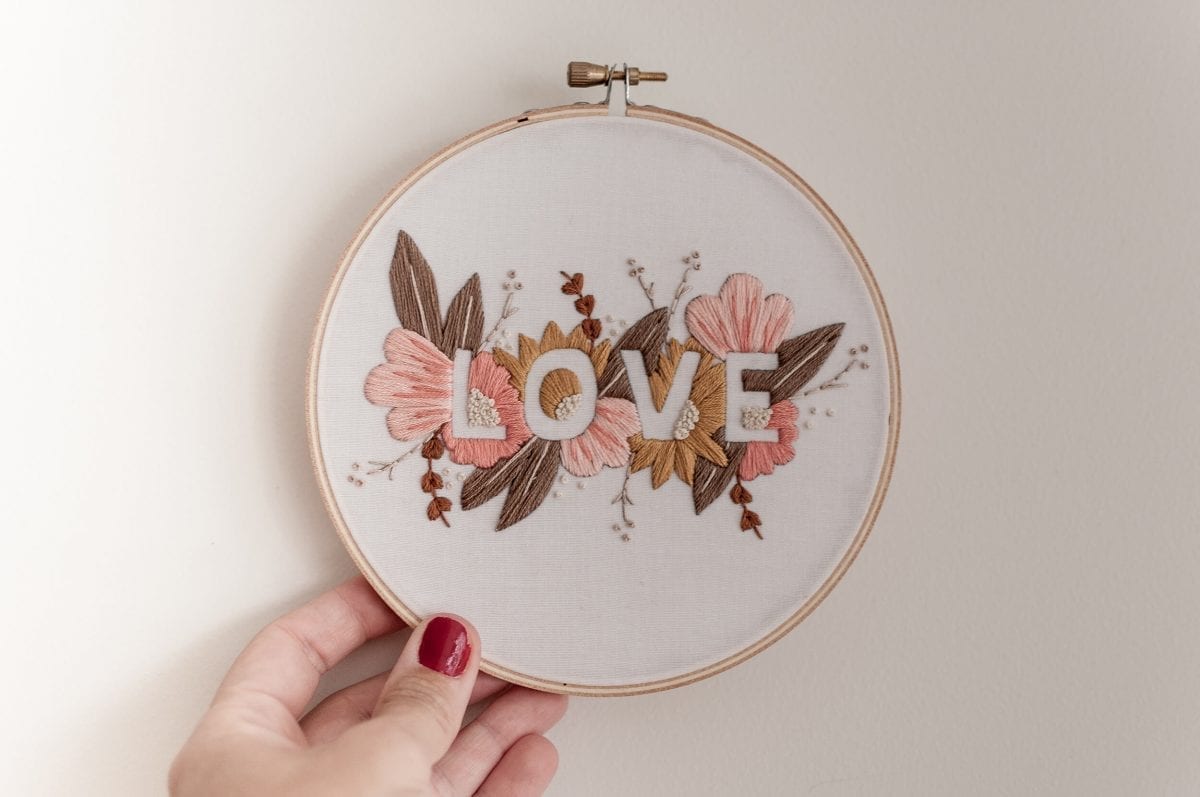 LOVE Embroidery Kit - Soft Palette Do It Yourself Embroidery Kit