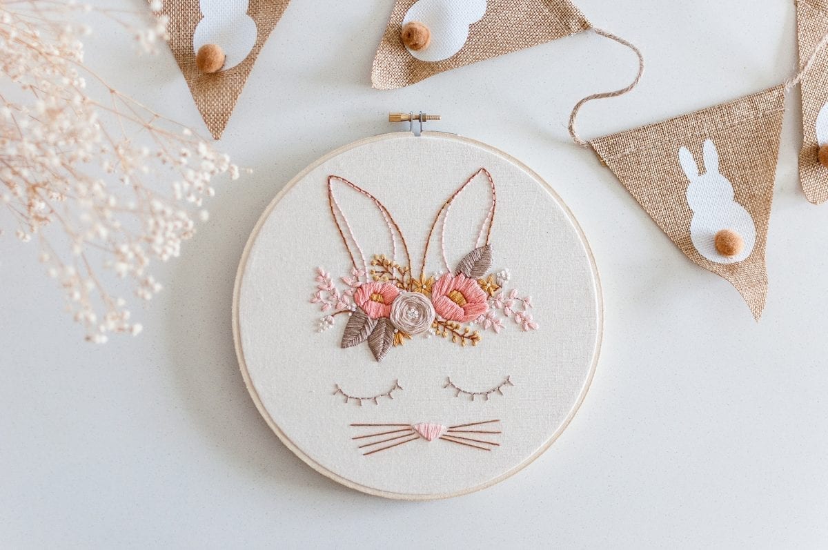 Posy Rabbit Do It Yourself PDF Embroidery Pattern